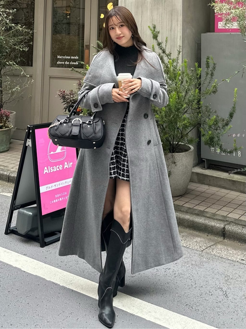 riendaの25オーバーネックシンデレララインコートを使った