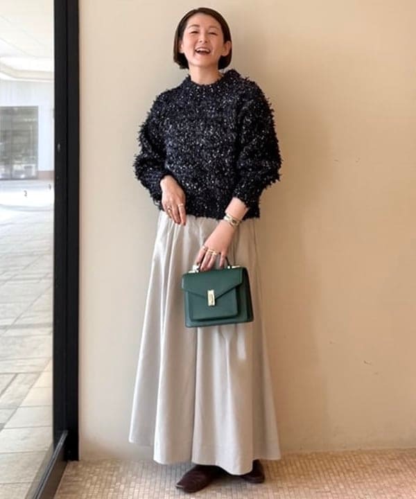 BEAMS HEARTのリボン * ノットヤーンニット 25AW 秋 レディース 長袖を使ったコーディネートを紹介します。｜Rakuten Fashion(楽天ファッション／旧楽天ブランドアベニュー)6357164