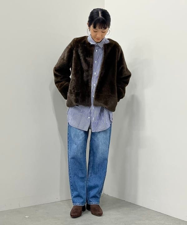 BEAMS HEARTのフェイクファーノーカラージャケットを使ったコーディネートを紹介します。｜Rakuten Fashion(楽天ファッション／旧楽天ブランドアベニュー)6357173