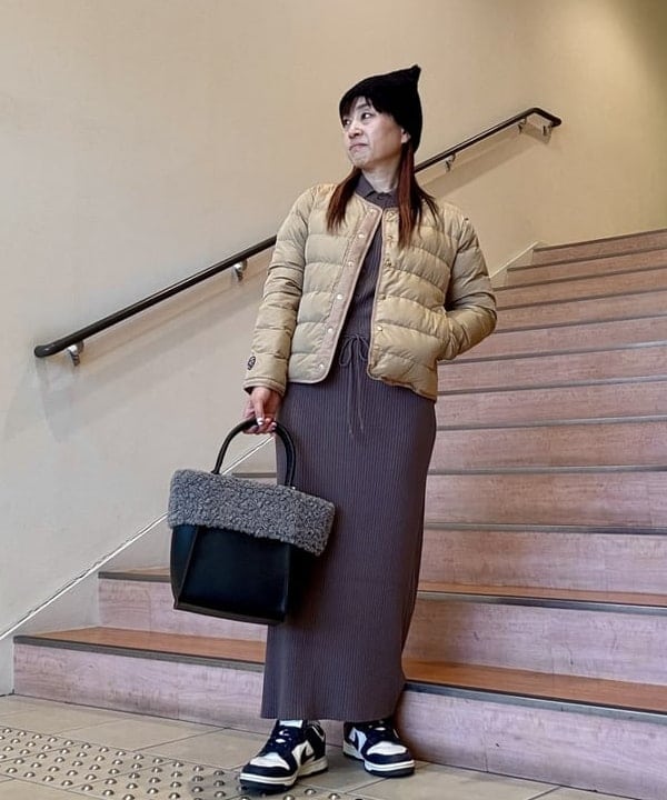 BEAMS HEARTのリブニット ポロ ワンピースを使ったコーディネートを紹介します。｜Rakuten Fashion(楽天ファッション／旧楽天ブランドアベニュー)6367182