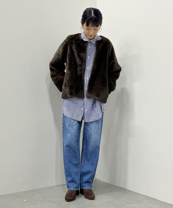 BEAMS HEARTのフェイクファーノーカラージャケットを使ったコーディネートを紹介します。｜Rakuten Fashion(楽天ファッション／旧楽天ブランドアベニュー)6367508