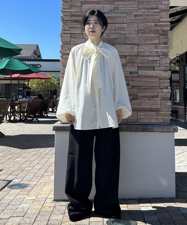 BEAMS HEARTの【洗濯機洗い可】ボウタイ セット ノーカラー ブラウス 25AW 長袖 オンオフ兼用 通勤 お仕事を使ったコーディネートを紹介します。｜Rakuten Fashion(楽天ファッション／旧楽天ブランドアベニュー)6367657