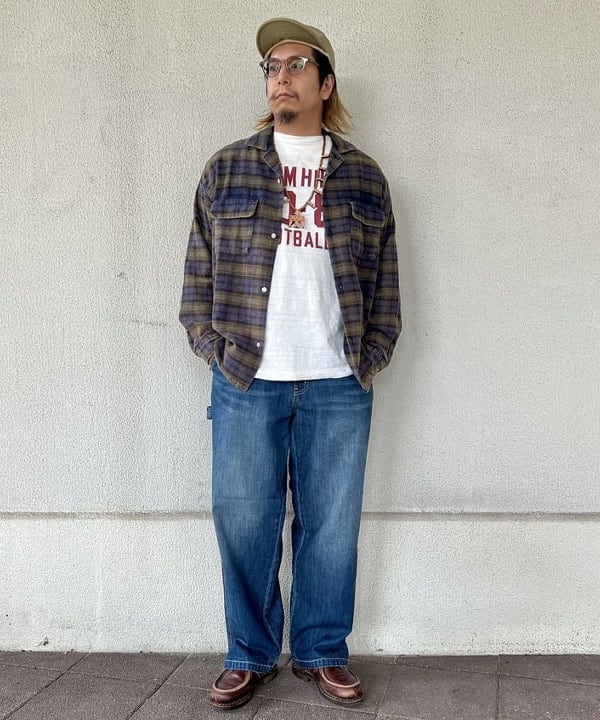 BEAMS HEARTのフェードチェック オープンカラー ネルシャツを使ったコーディネートを紹介します。｜Rakuten Fashion(楽天ファッション／旧楽天ブランドアベニュー)6369835