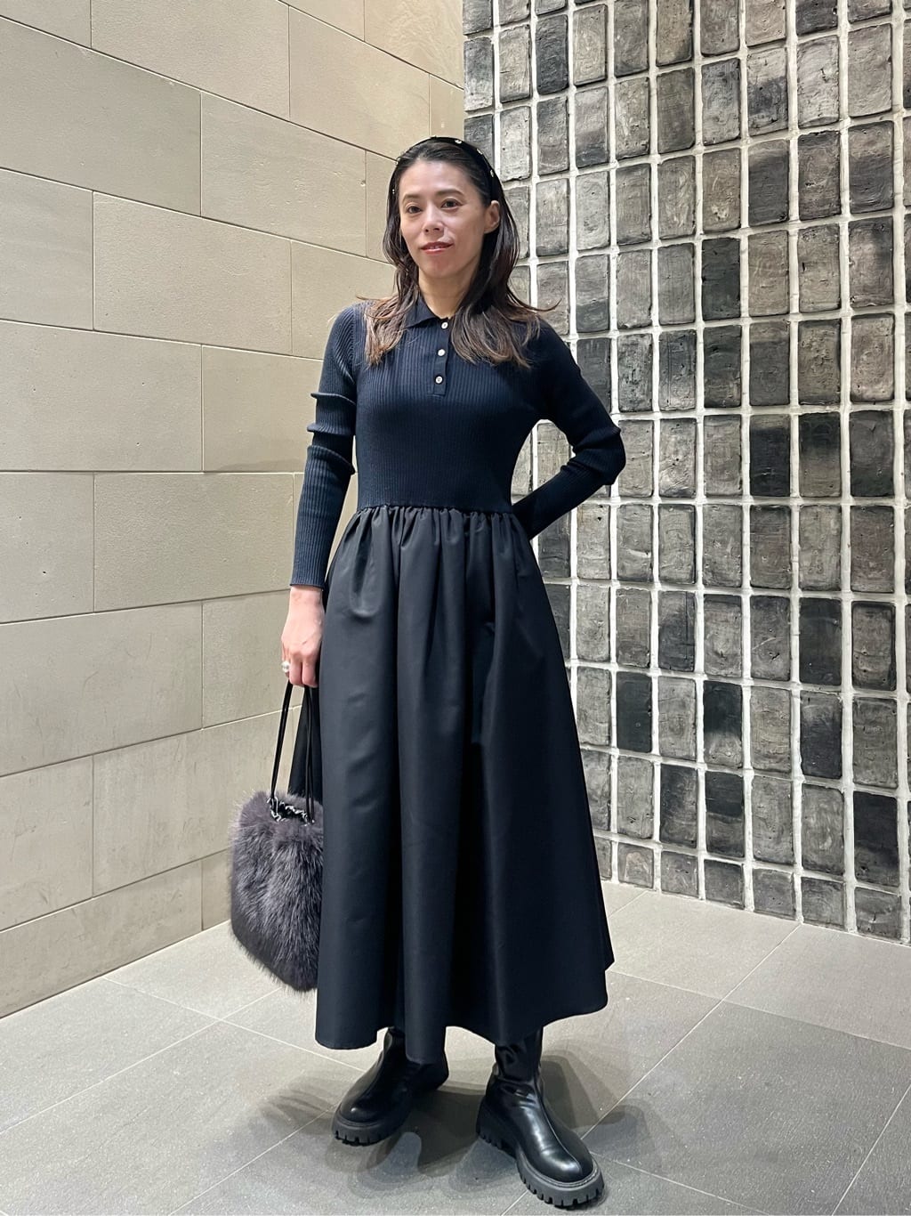 ユナイテッドアローズ　フィット ＆ フレア ポロワンピース UNITED ARROWSのフィット & フレア ポロワンピースを使った