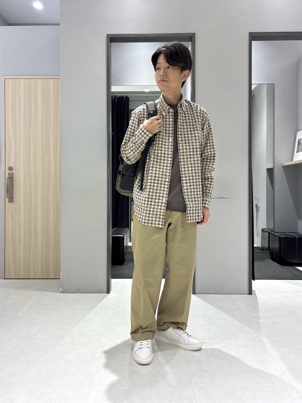 TAKEO KIKUCHIのチェックボーラーガーゼシャツを使ったコーディネートを紹介します。｜Rakuten Fashion(楽天ファッション／旧楽天ブランドアベニュー)6376691