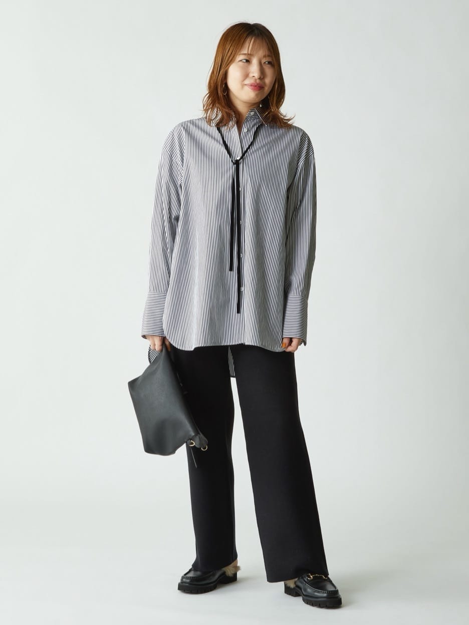 1er Arrondissementのベロアリボンレギュラーカラーシャツを使ったコーディネートを紹介します。｜Rakuten Fashion(楽天ファッション／旧楽天ブランドアベニュー)6386957