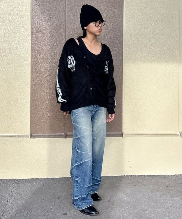 BEAMS HEARTのスカル シャギータッチ カーディガンを使ったコーディネートを紹介します。｜Rakuten Fashion(楽天ファッション／旧楽天ブランドアベニュー)6389121