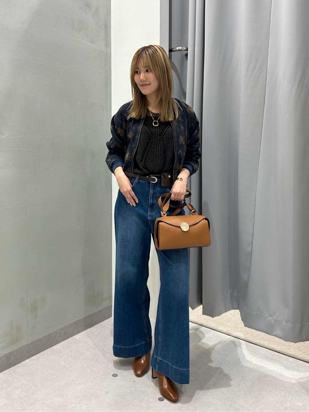 Vinのダブルジップモールヤーンデニムブルゾンを使ったコーディネートを紹介します。｜Rakuten Fashion(楽天ファッション／旧楽天ブランドアベニュー)6394908