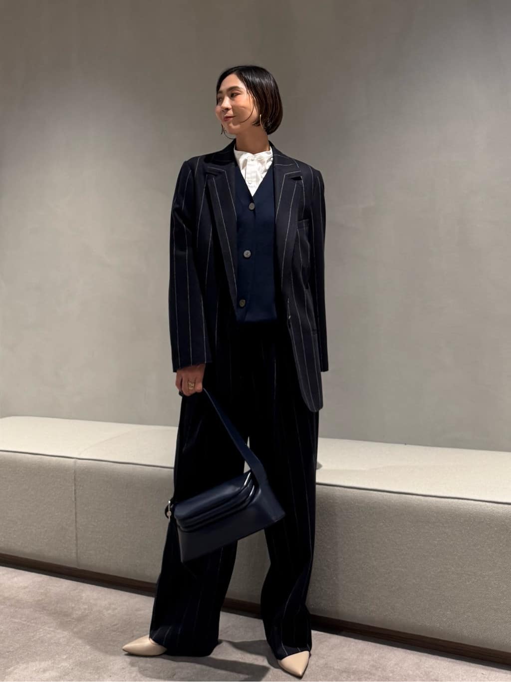 UNITED ARROWSの<conte>ストライプ フランネル テーラードジャケットを