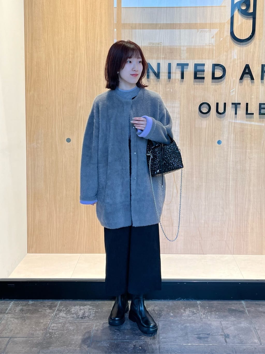 UNITED ARROWS LTD. OUTLETのダブルフェイス フェザーニットコート を使ったコーディネート | Rakuten ...