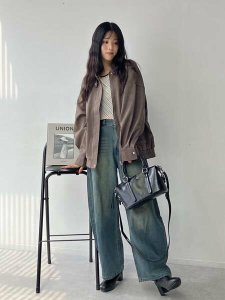 AS KNOW AS plusの♪ダブルポケット付き スウェード ゆったりシルエットブルゾンを使ったコーディネートを紹介します。｜Rakuten Fashion(楽天ファッション／旧楽天ブランドアベニュー)6402247