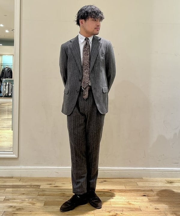 BEAMS HEARTのチョークストライプ スーツ(S~XXL・セットアイテム)を使ったコーディネートを紹介します。｜Rakuten Fashion(楽天ファッション／旧楽天ブランドアベニュー)6409848