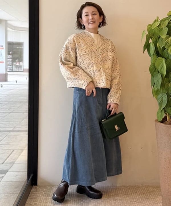 BEAMS HEARTのカラーネップ ツイードブルゾンを使ったコーディネートを紹介します。｜Rakuten Fashion(楽天ファッション／旧楽天ブランドアベニュー)6413457