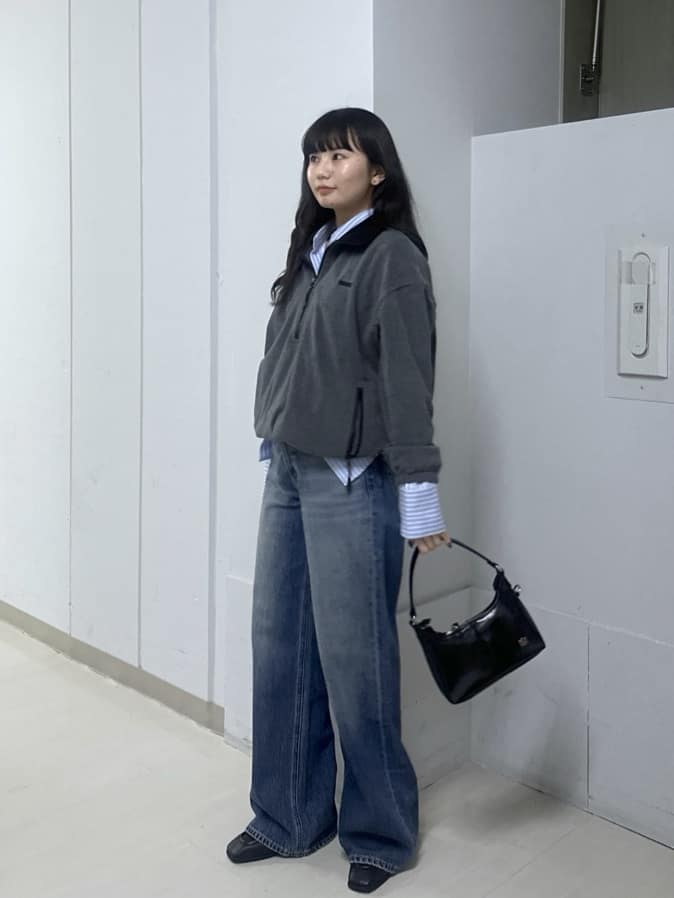moussyのFLEECE ZIP プルオーバーを使ったコーディネート | Rakuten 