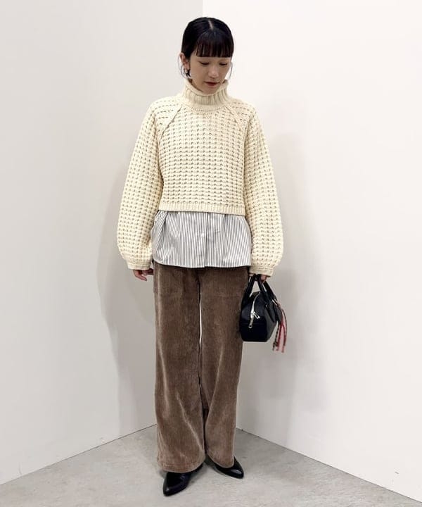 BEAMS HEARTのワッフル編み クロップド プルオーバー 25AW タートルネックを使ったコーディネートを紹介します。｜Rakuten Fashion(楽天ファッション／旧楽天ブランドアベニュー)6418088