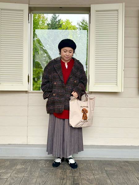 AS KNOW AS plusの☆ブークレチェック柄ミドル丈コートを使ったコーディネートを紹介します。｜Rakuten Fashion(楽天ファッション／旧楽天ブランドアベニュー)6418241