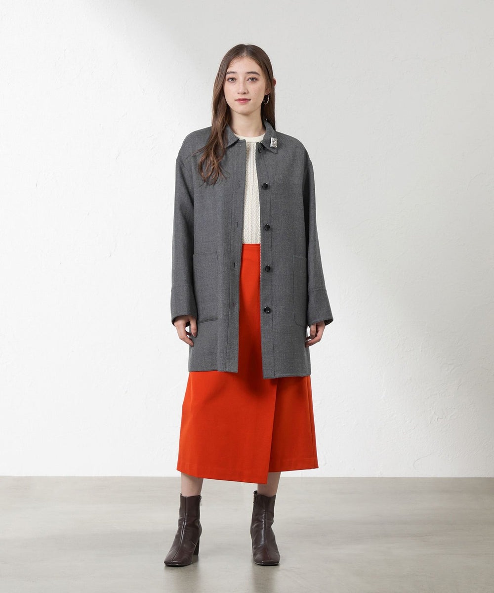 AMACAの梳毛リバーステンカラーコートを使ったコーディネートを紹介します。｜Rakuten Fashion(楽天ファッション／旧楽天ブランドアベニュー)6418250