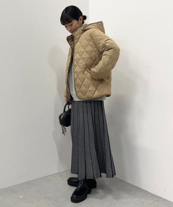 BEAMS HEARTの【3サイズ展開/中綿/あったか/発熱素材/撥水】フード キルティング ブルゾン （S～L) 25AW レディース フード取り外し可 冬アウターを使ったコーディネートを紹介します。｜Rakuten Fashion(楽天ファッション／旧楽天ブランドアベニュー)6418347