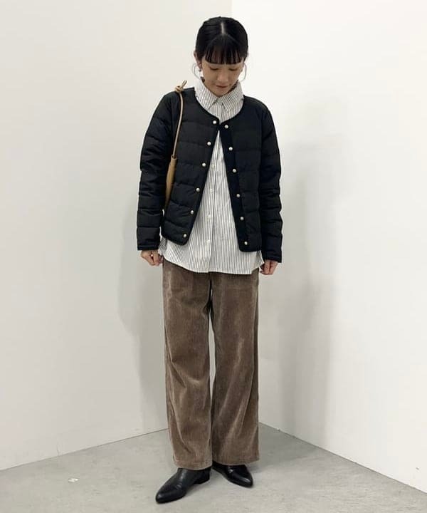 BEAMS HEARTのフレンチ ショートダウンジャケット （S～L) 25AW レディース インナーダウン ノーカラーを使ったコーディネートを紹介します。｜Rakuten Fashion(楽天ファッション／旧楽天ブランドアベニュー)6418361