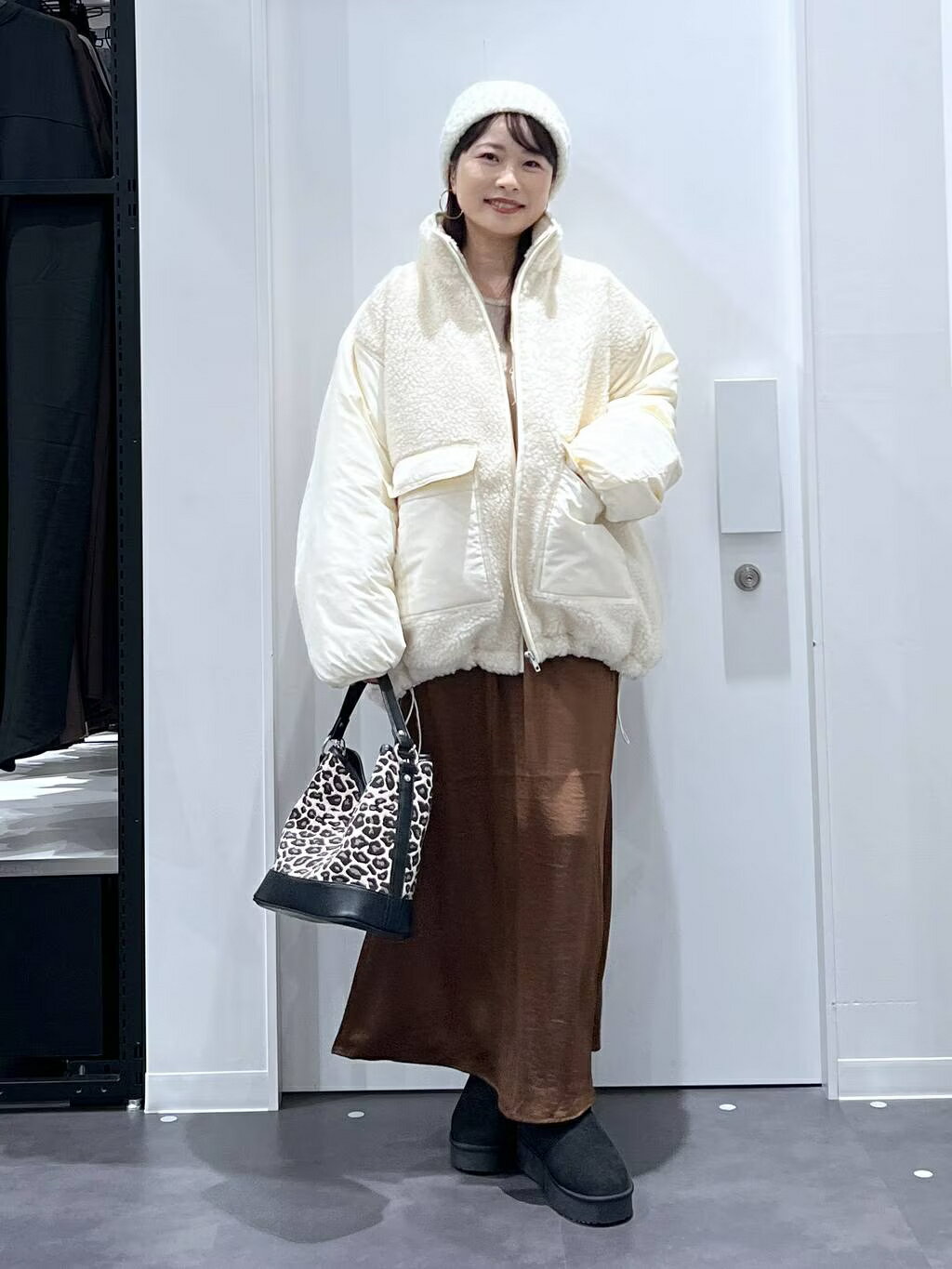 LAKOLEの異素材スタンドボアブルゾンを使ったコーディネートを紹介します。｜Rakuten Fashion(楽天ファッション／旧楽天ブランドアベニュー)6418368