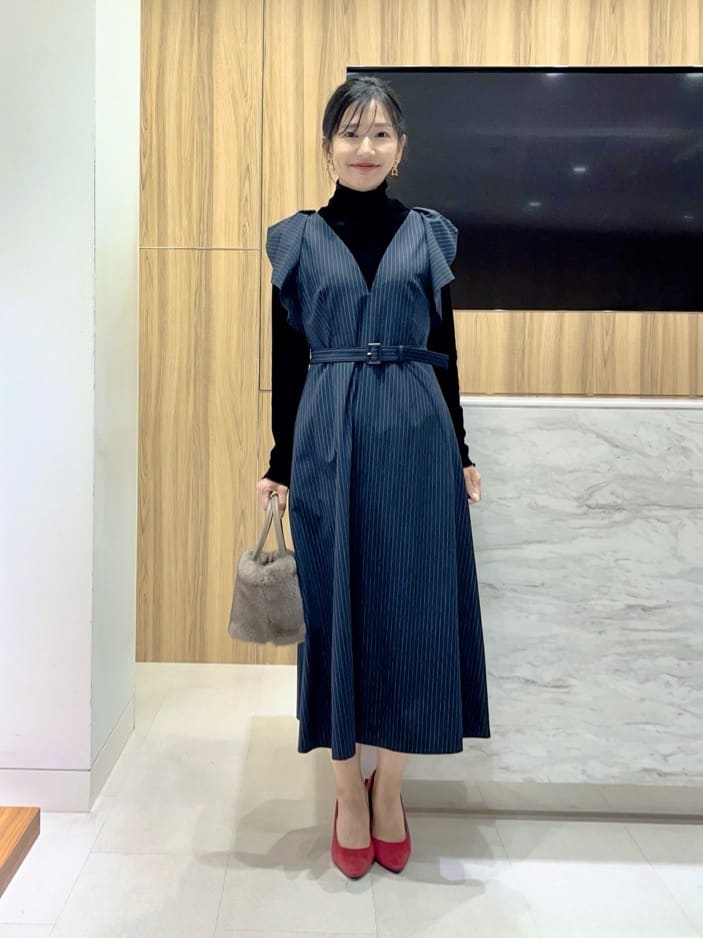 ANAYI | ポリレーヨンラッフルショルダーワンピース | Rakuten Fashion