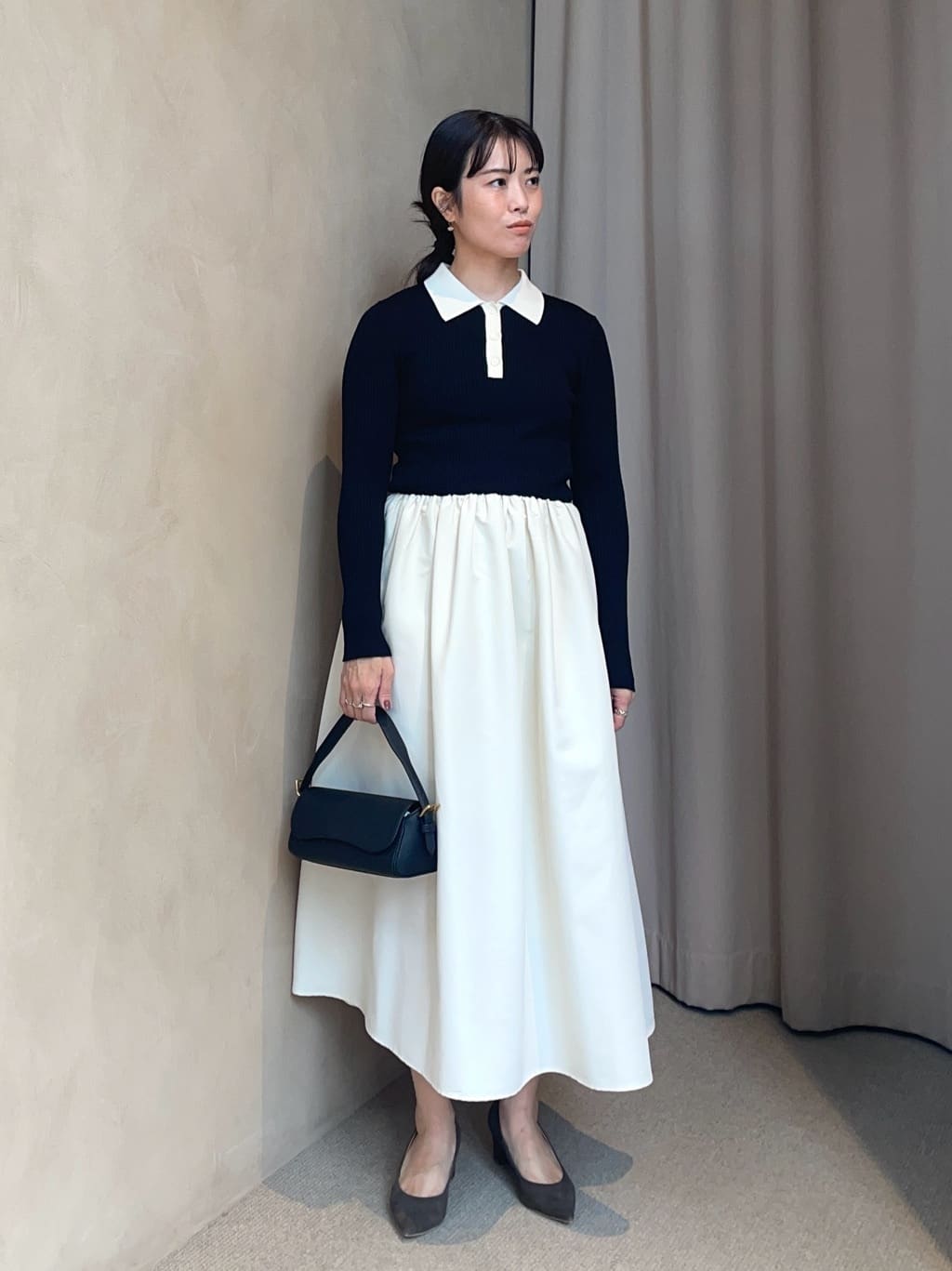 UNITED ARROWSのフィット & フレア ポロワンピースを使った