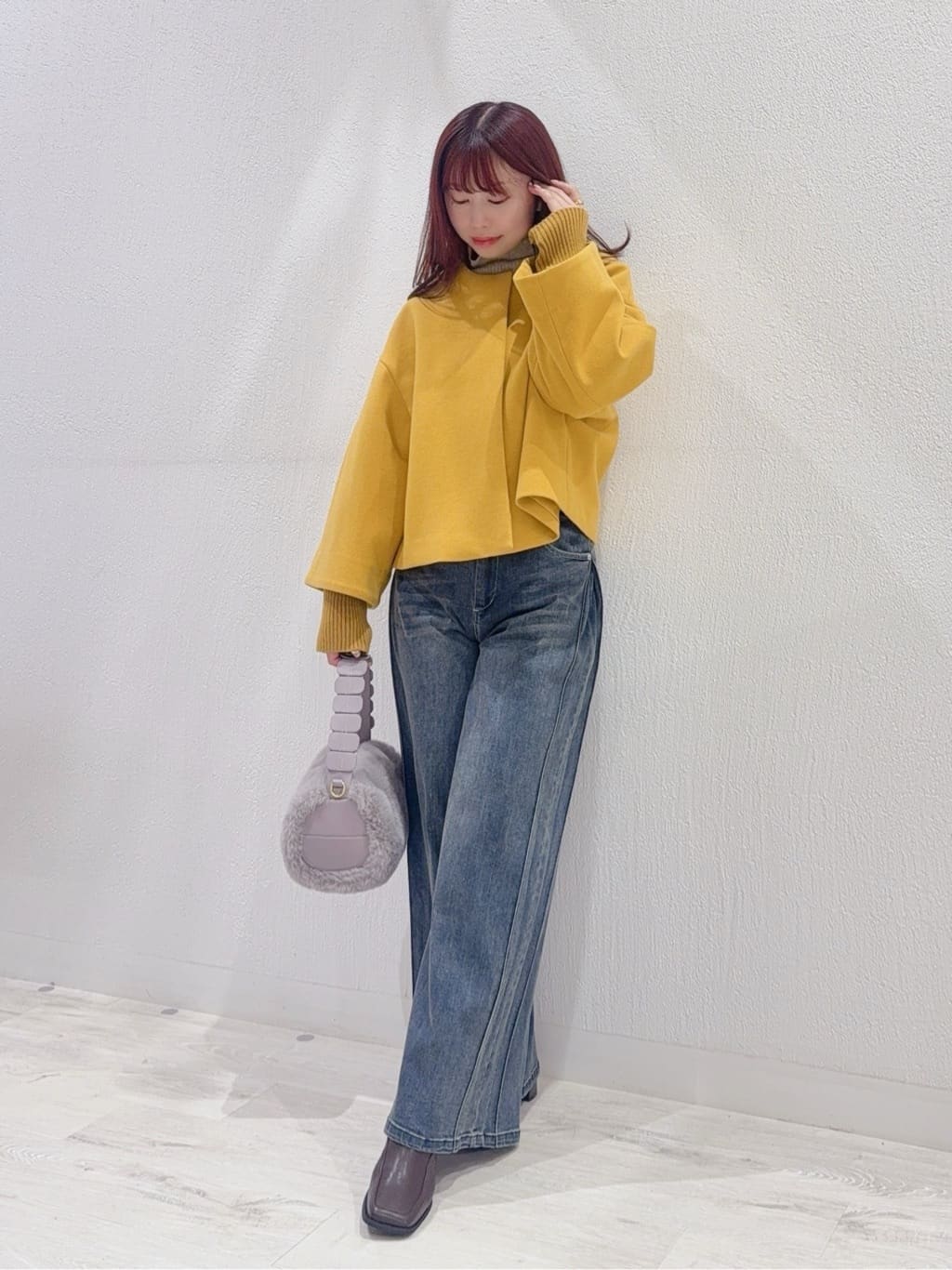 Vinのウール混マルチカラーリブニットを使ったコーディネートを紹介します。｜Rakuten Fashion(楽天ファッション／旧楽天ブランドアベニュー)6430572