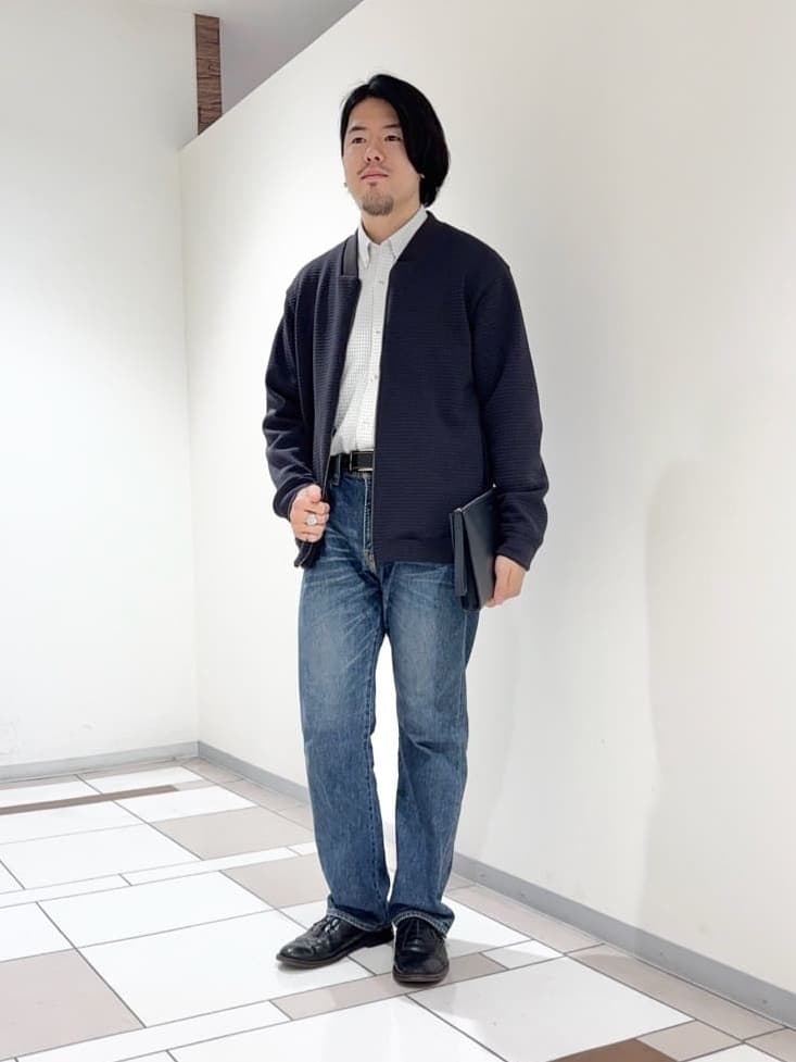 TAKEO KIKUCHIのニットライクジャージ ブルゾンを使ったコーディネートを紹介します。｜Rakuten Fashion(楽天ファッション／旧楽天ブランドアベニュー)6431471