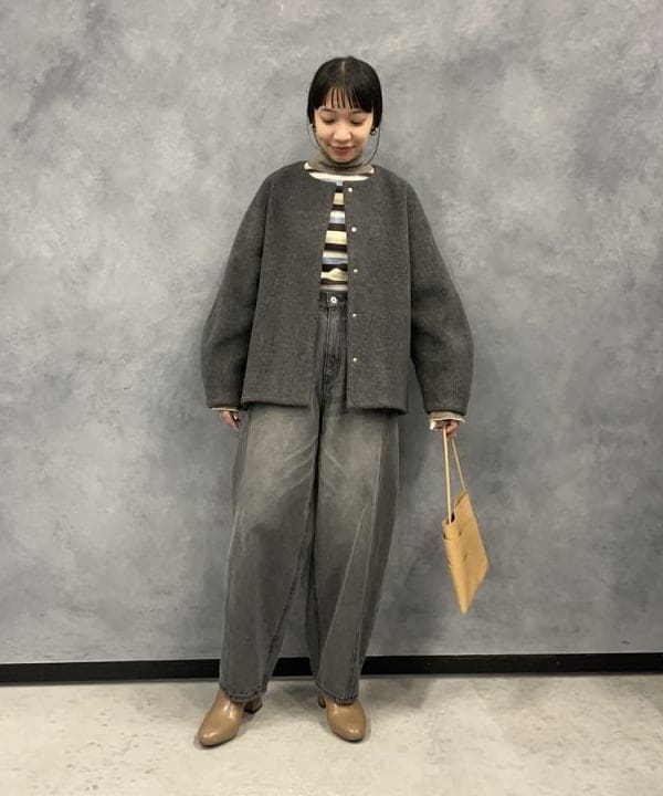 BEAMS HEARTのメランジ ノーカラー ジャケットを使ったコーディネートを紹介します。｜Rakuten Fashion(楽天ファッション／旧楽天ブランドアベニュー)6437580