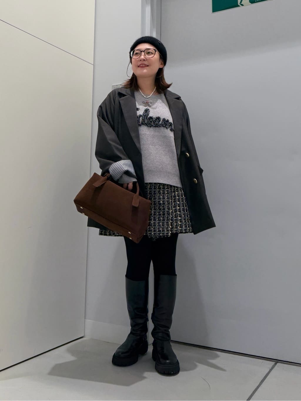 Vinのロゴ刺繍ニットを使ったコーディネートを紹介します。｜Rakuten Fashion(楽天ファッション／旧楽天ブランドアベニュー)6438937