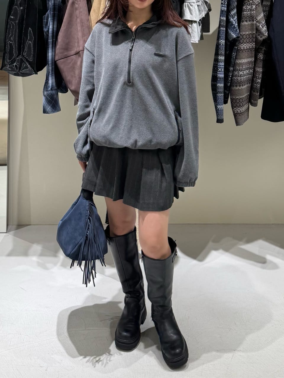 moussyのFLEECE ZIP プルオーバーを使ったコーディネート | Rakuten 