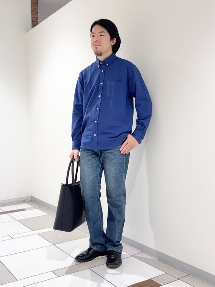 TAKEO KIKUCHIの【抗菌防臭/シーズンレス】シアサッカー ジャージシャツを使ったコーディネートを紹介します。｜Rakuten Fashion(楽天ファッション／旧楽天ブランドアベニュー)6440325