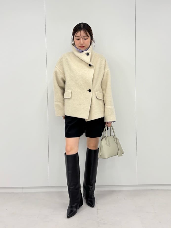 完売品＜EMMEL REFINES＞EM スタンド シャギー ショートコート EMMEL REFINES＞EM スタンド シャギー ショートコート