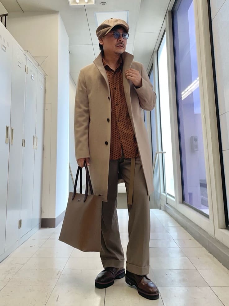 TAKEO KIKUCHIの【ウールカシミヤブレンド】ビーバー調 スタンドカラー コートを使ったコーディネートを紹介します。｜Rakuten Fashion(楽天ファッション／旧楽天ブランドアベニュー)6441220