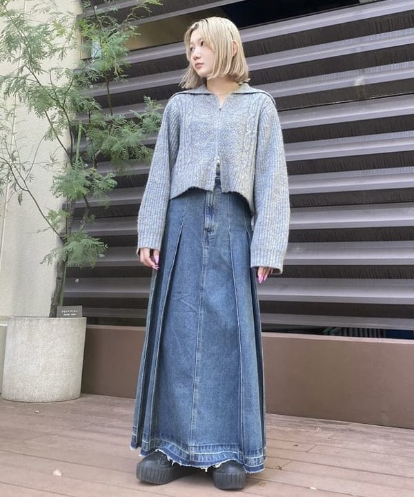 BEAMS HEARTのビッグカラー ダブルジップニット(ウォッシャブル)を使ったコーディネートを紹介します。｜Rakuten Fashion(楽天ファッション／旧楽天ブランドアベニュー)6441425