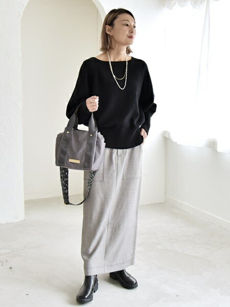 SHIPSのquaranciel:<手洗い可能>AQUA カシミヤ ミックス ボートネック