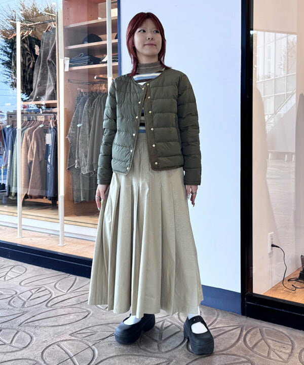 BEAMS HEARTのフレンチ ショートダウンジャケット （S～L) 25AW レディース インナーダウン ノーカラーを使ったコーディネートを紹介します。｜Rakuten Fashion(楽天ファッション／旧楽天ブランドアベニュー)6445232