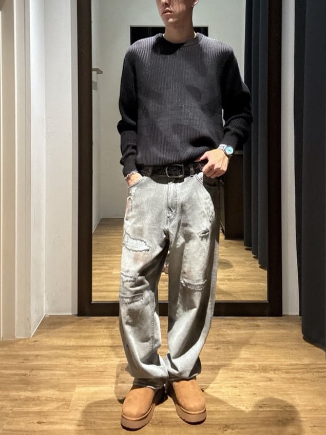 AZUL DENIM デストロイワイド MENSメンズ AZUL by moussyのAZUL DENIM デストロイワイドを使ったコーディネート