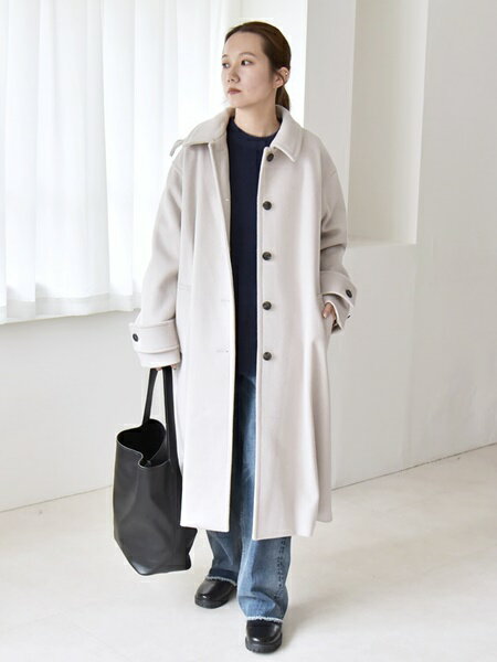 SHIPS | quaranciel: PURE WOOL スタンド & ステンカラー ロング