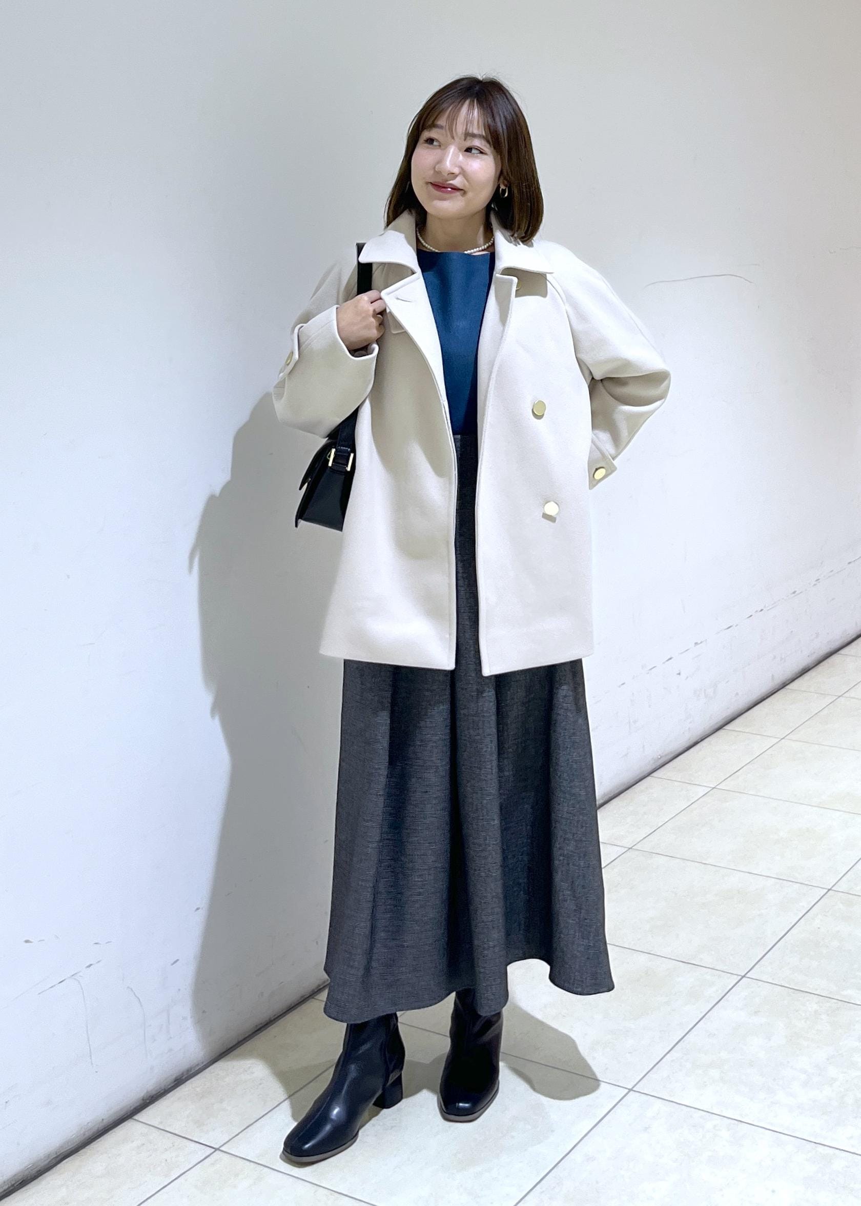 ROPE' PICNICのジャージーメルトンシリーズ 金ボタンミドル丈コート/リンクコーデを使ったコーディネートを紹介します。｜Rakuten Fashion(楽天ファッション／旧楽天ブランドアベニュー)6470090