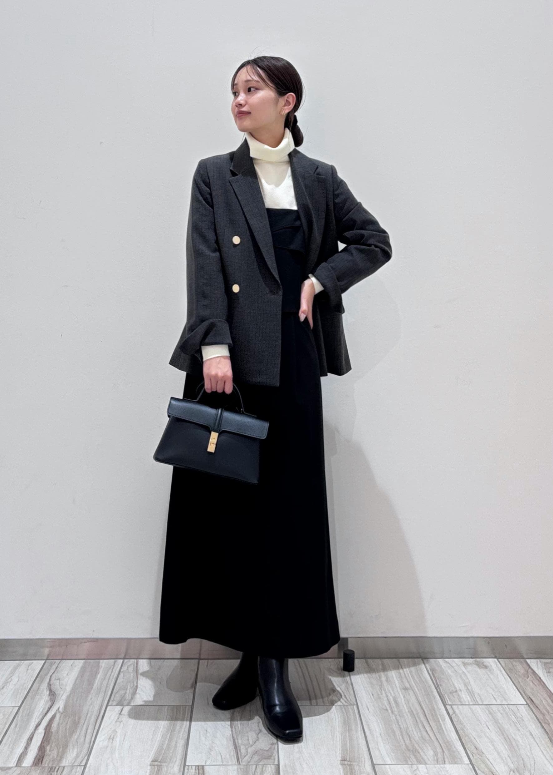 ROPE' PICNICのレディハンサムシリーズ ウールライク金ボタンジャケット(総裏地)/セットアップ対応を使ったコーディネートを紹介します。｜Rakuten Fashion(楽天ファッション／旧楽天ブランドアベニュー)6470120