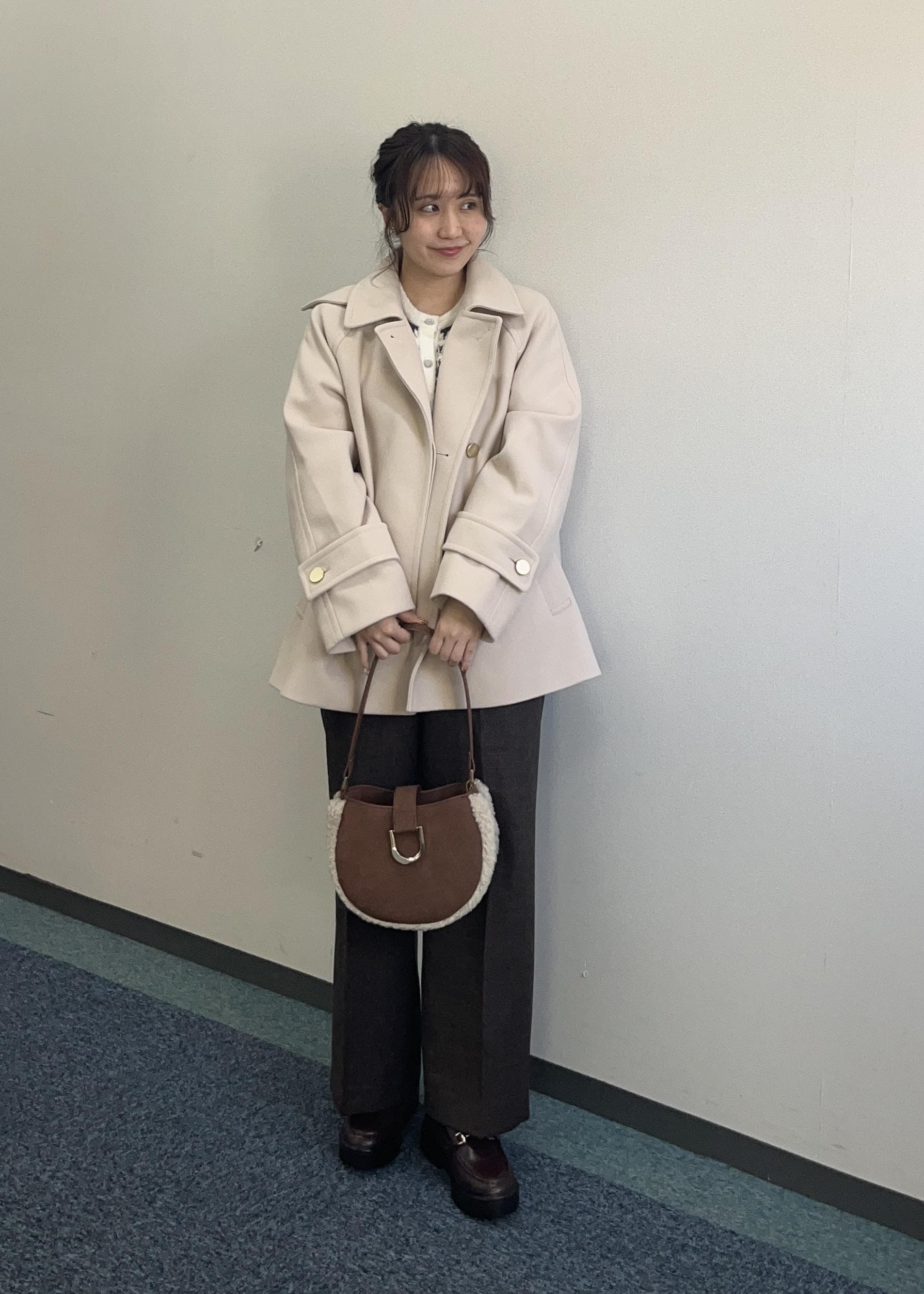 ROPE' PICNICのジャージーメルトンシリーズ 金ボタンミドル丈コート/リンクコーデを使ったコーディネートを紹介します。｜Rakuten Fashion(楽天ファッション／旧楽天ブランドアベニュー)6470137