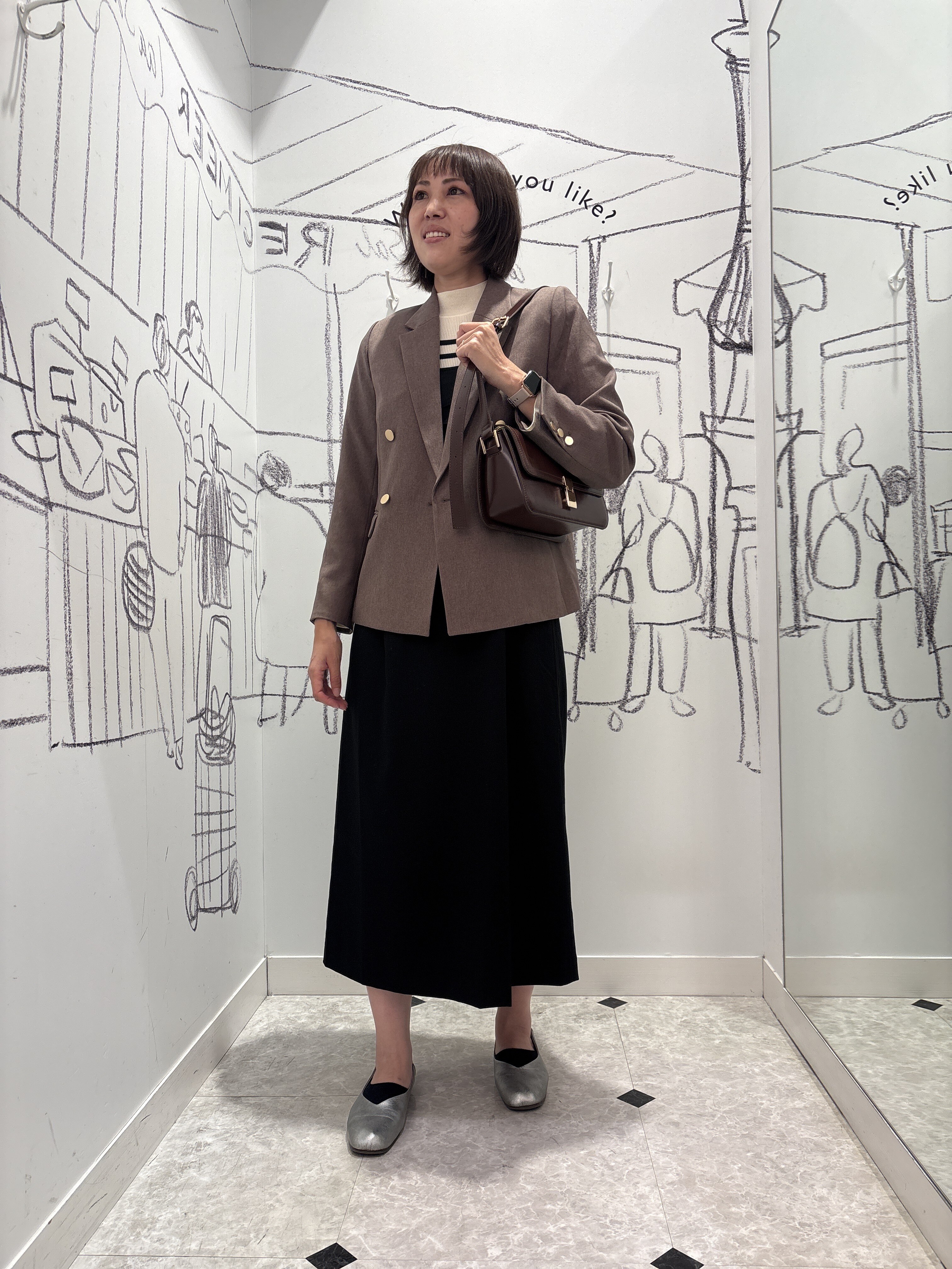 ROPE' PICNICのレディハンサムシリーズ ウールライク金ボタンジャケット(総裏地)/セットアップ対応を使ったコーディネートを紹介します。｜Rakuten Fashion(楽天ファッション／旧楽天ブランドアベニュー)6470173