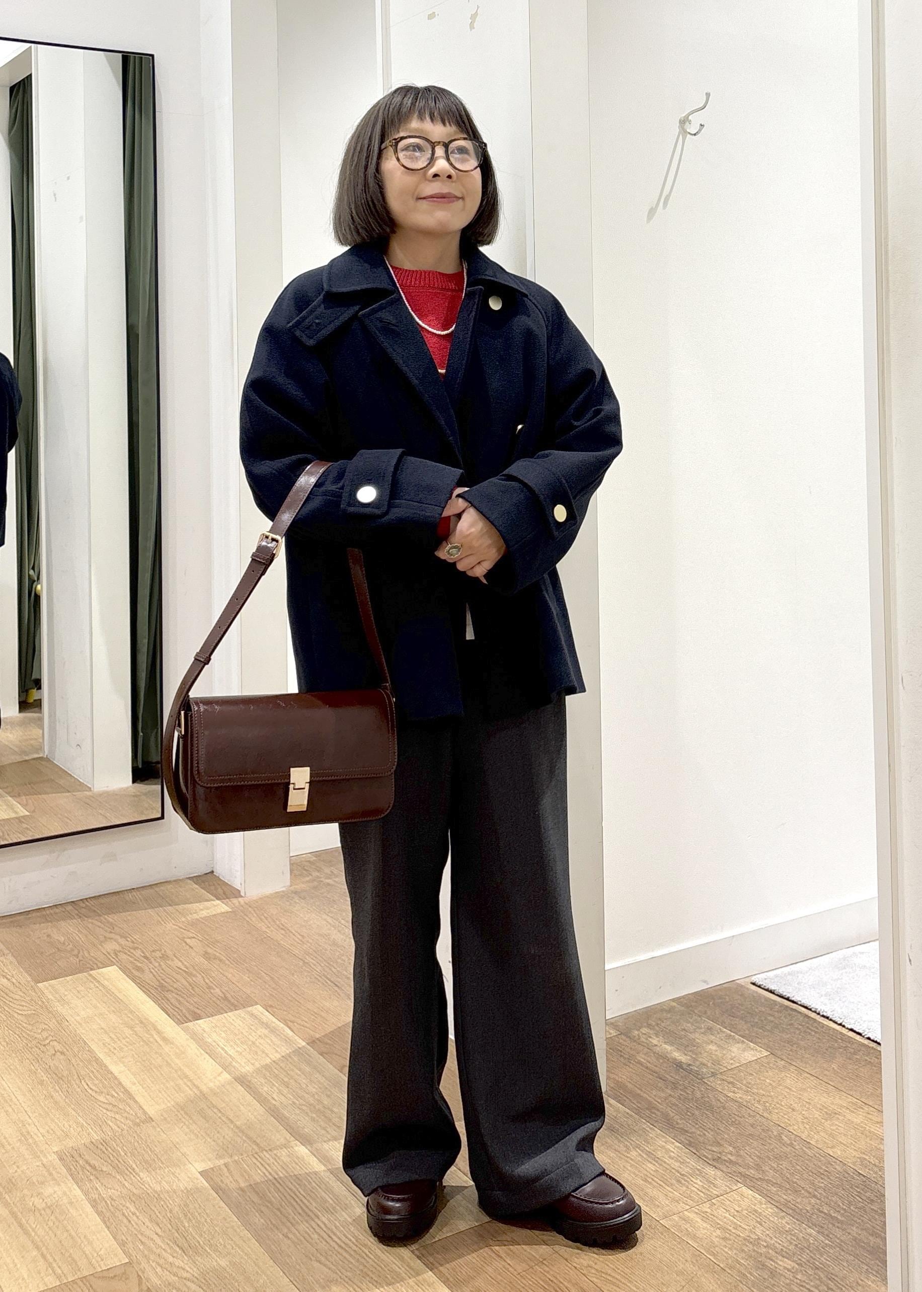 ROPE' PICNICのジャージーメルトンシリーズ 金ボタンミドル丈コート/リンクコーデを使ったコーディネートを紹介します。｜Rakuten Fashion(楽天ファッション／旧楽天ブランドアベニュー)6470174