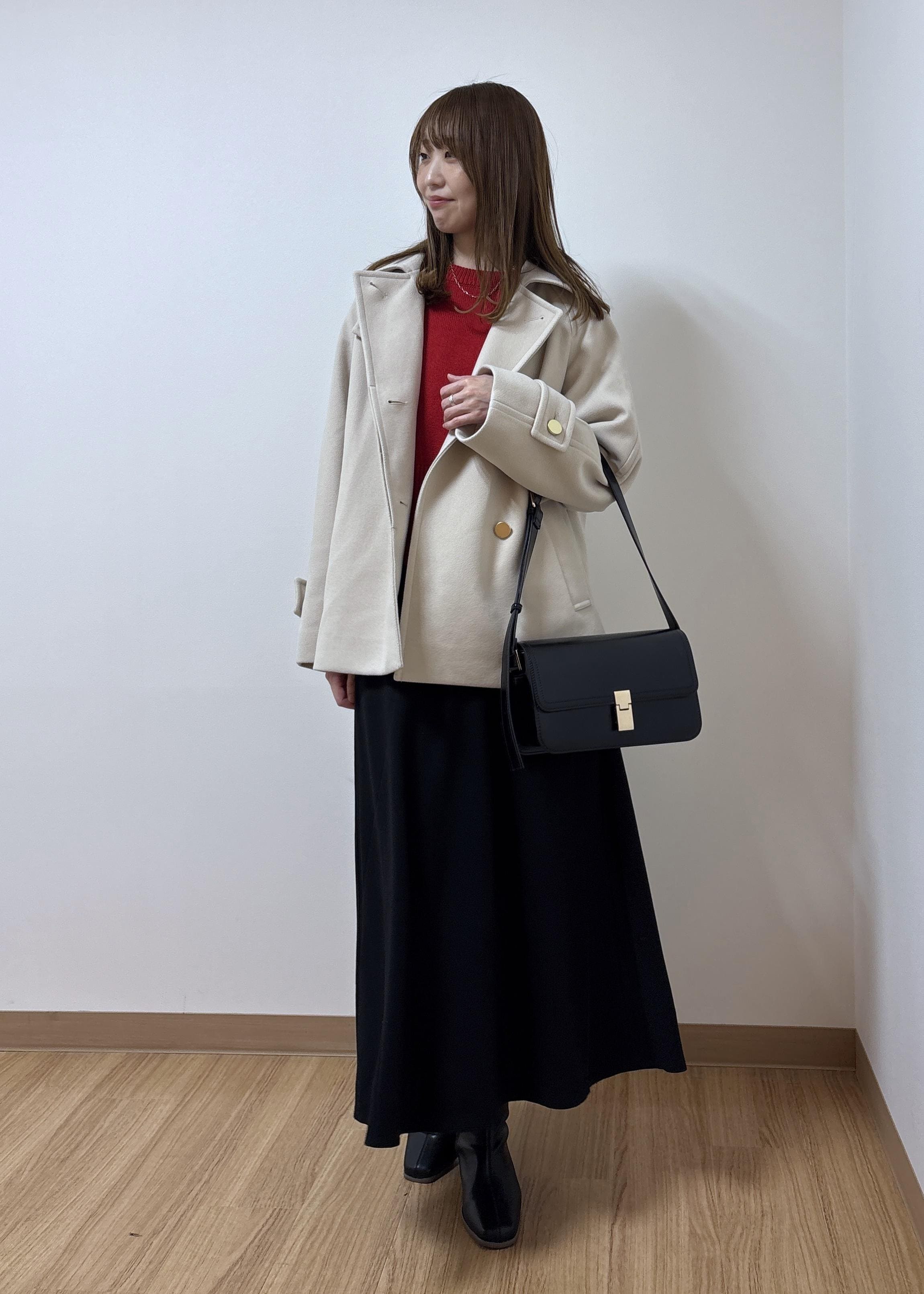 ROPE' PICNICのジャージーメルトンシリーズ 金ボタンミドル丈コート/リンクコーデを使ったコーディネートを紹介します。｜Rakuten Fashion(楽天ファッション／旧楽天ブランドアベニュー)6470225