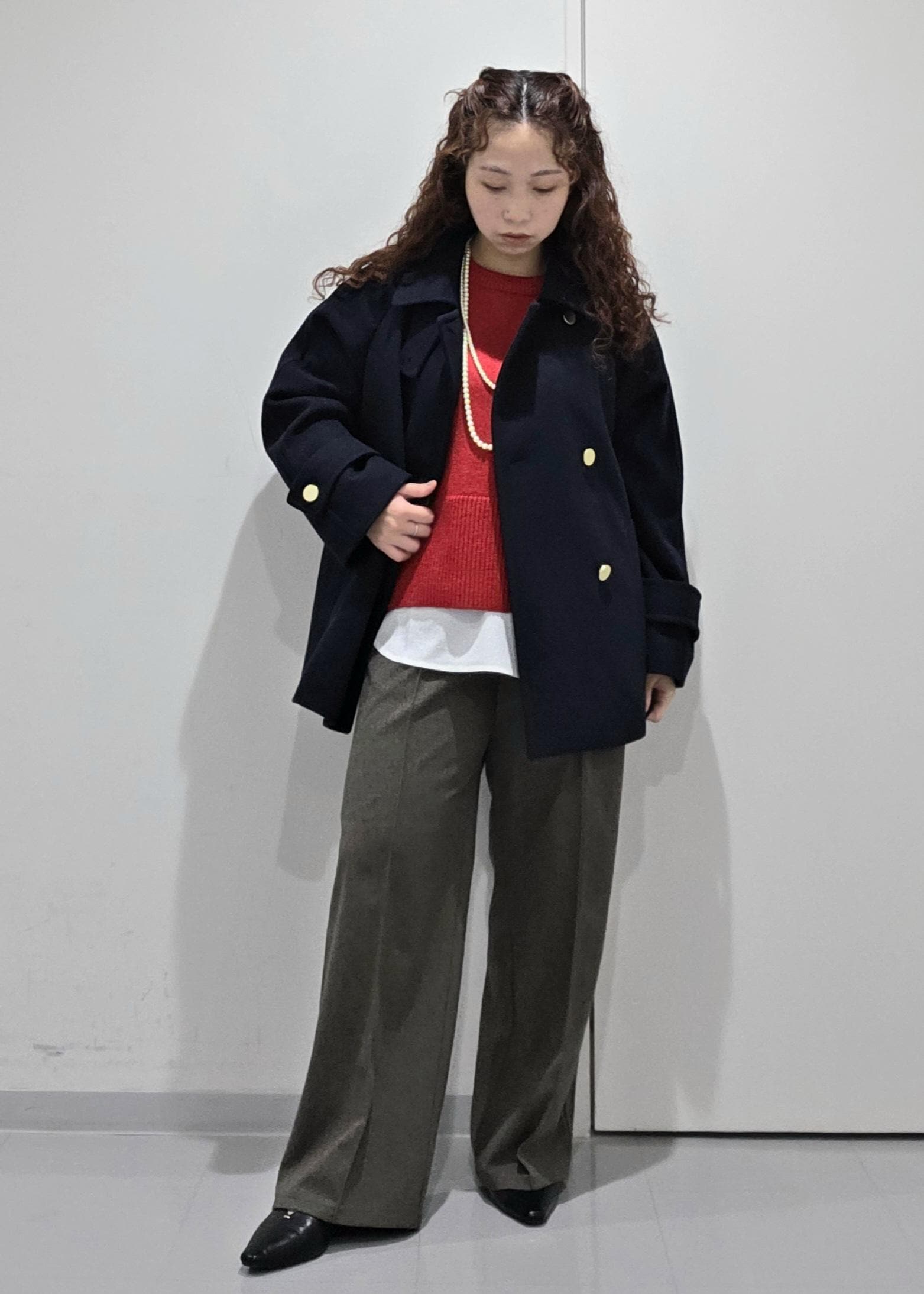 ROPE' PICNICのジャージーメルトンシリーズ 金ボタンミドル丈コート/リンクコーデを使ったコーディネートを紹介します。｜Rakuten Fashion(楽天ファッション／旧楽天ブランドアベニュー)6470296