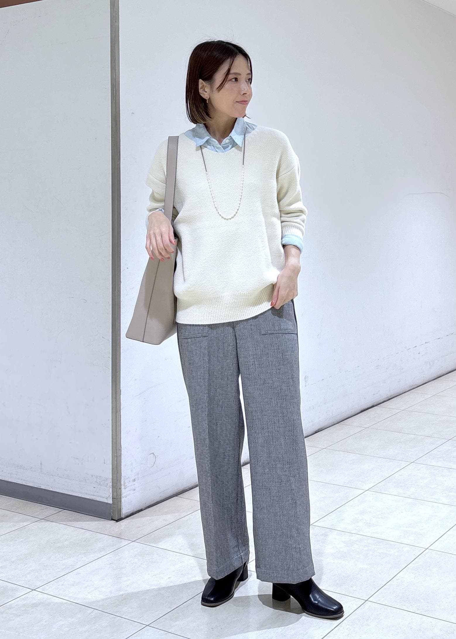 ROPE' PICNICの【新色追加】スフレニットシリーズ Vネックニットプルオーバー/イージーケア・リンクコーデを使ったコーディネートを紹介します。｜Rakuten Fashion(楽天ファッション／旧楽天ブランドアベニュー)6470421