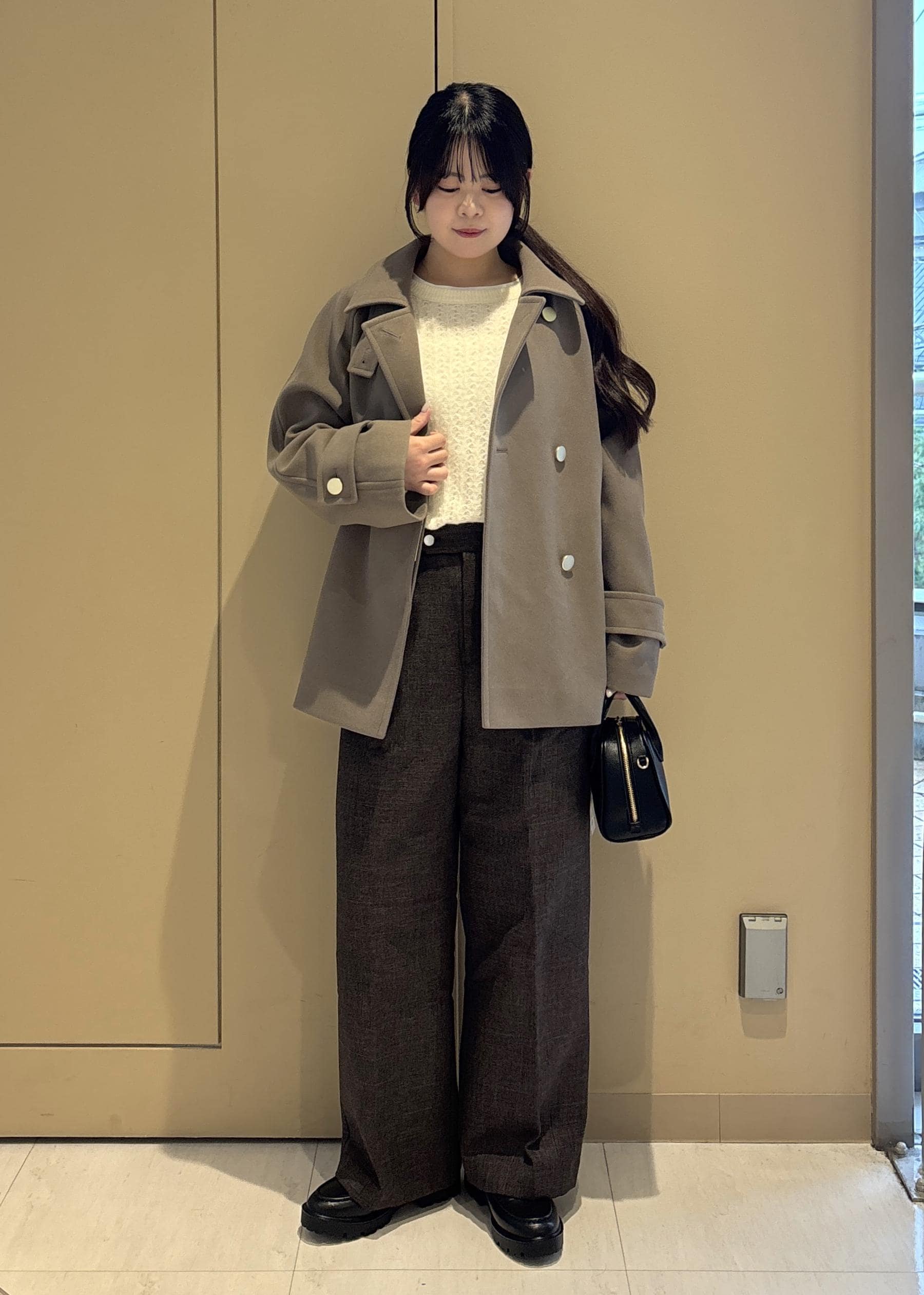 ROPE' PICNICのジャージーメルトンシリーズ 金ボタンミドル丈コート/リンクコーデを使ったコーディネートを紹介します。｜Rakuten Fashion(楽天ファッション／旧楽天ブランドアベニュー)6470429