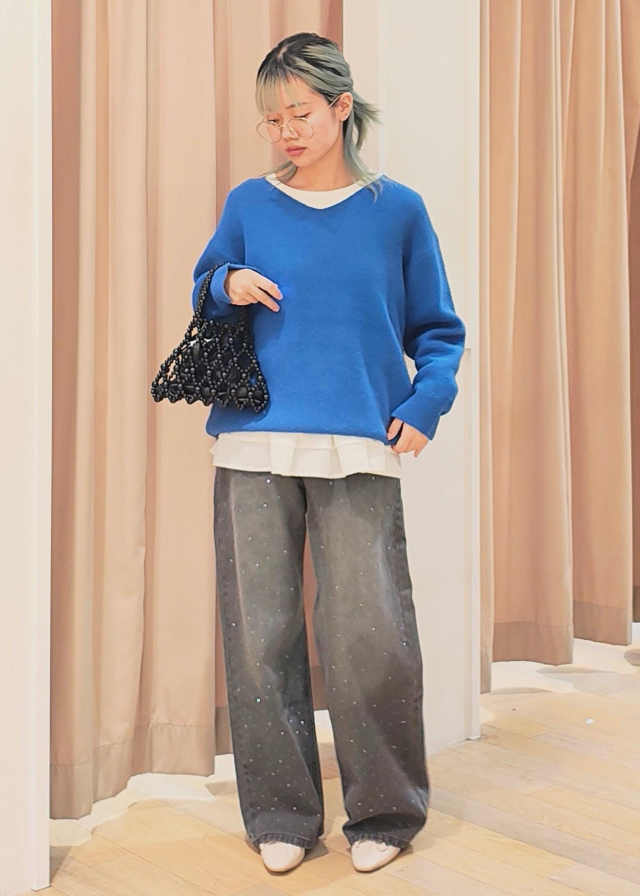 ROPE' PICNICの【新色追加】スフレニットシリーズ Vネックニットプルオーバー/イージーケア・リンクコーデを使ったコーディネートを紹介します。｜Rakuten Fashion(楽天ファッション／旧楽天ブランドアベニュー)6470410