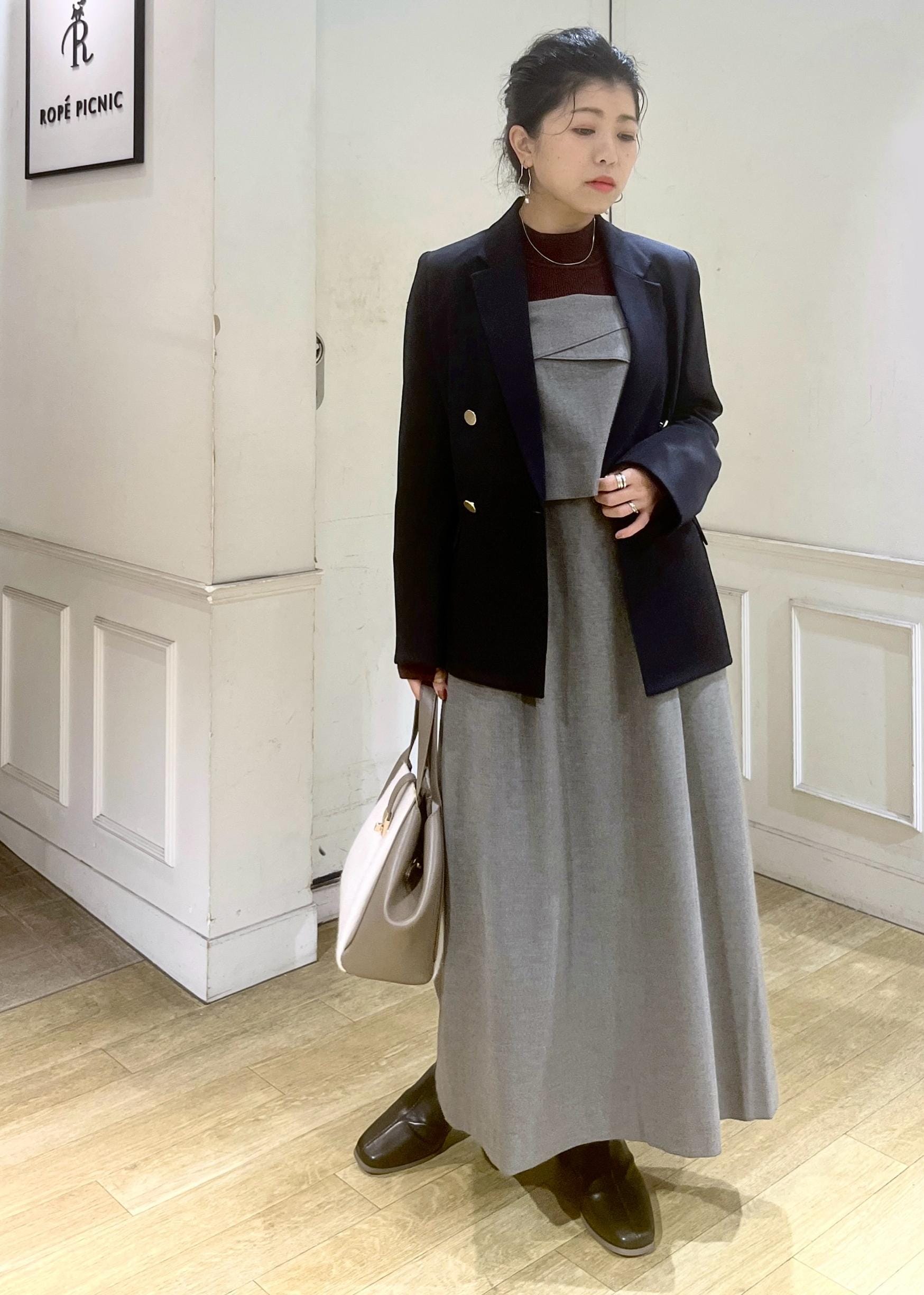 ROPE' PICNICの【低身長・小柄さんサイズ】レディハンサムシリーズ ウールライク金ボタンジャケット(総裏地)を使ったコーディネートを紹介します。｜Rakuten Fashion(楽天ファッション／旧楽天ブランドアベニュー)6470489